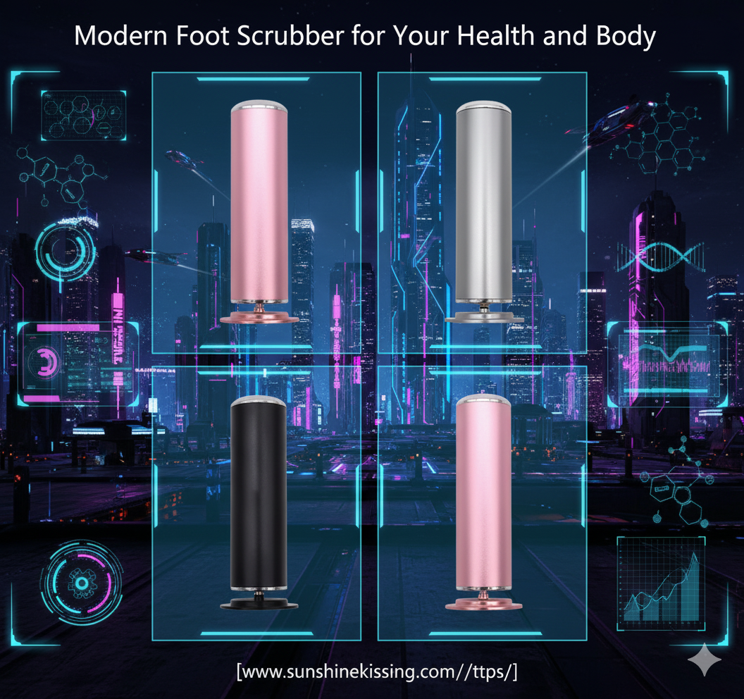 The new electric foot scrubber for removing dead skin and calluses from the feet and soles, a foot care machine pedicure device Health