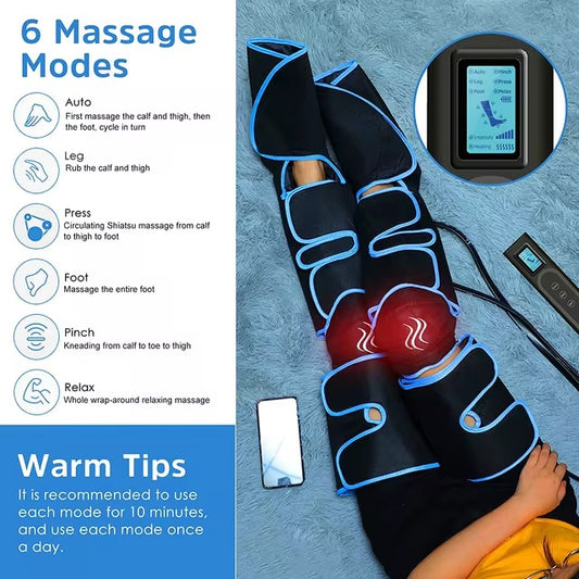 Leg Massager with Knee Heating and Air Compression Therapy for Enhanced Leg Wellness