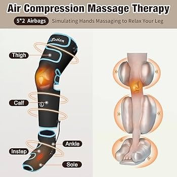 Leg Massager with Knee Heating and Air Compression Therapy for Enhanced Leg Wellness