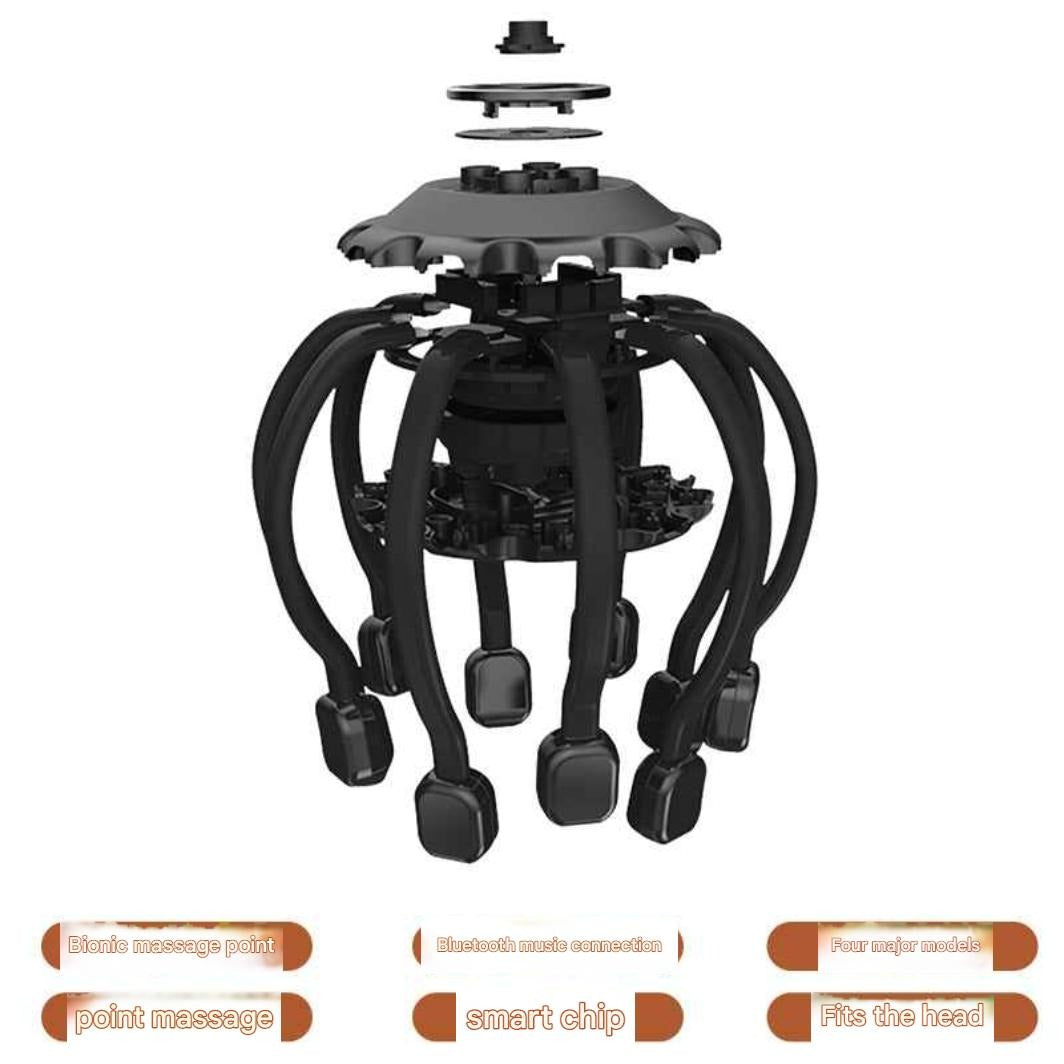 New electric Octopus head massager Rechargeable Bluetooth relaxing head massager Claw massager
