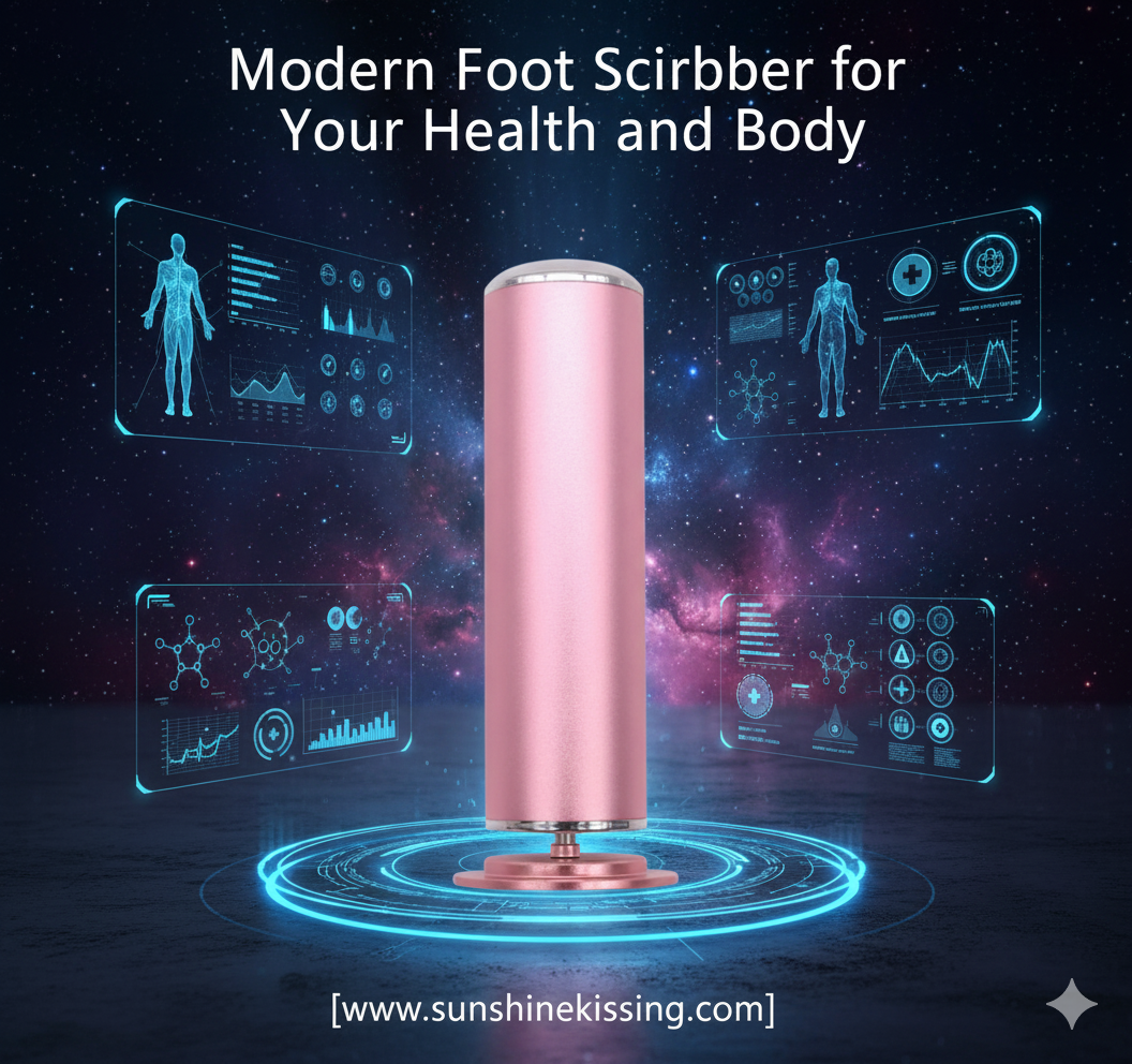 The new electric foot scrubber for removing dead skin and calluses from the feet and soles, a foot care machine pedicure device Health