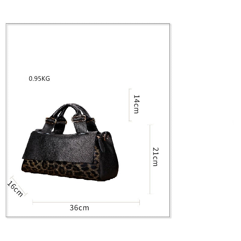 Women's bags soft leather stylish leopard print