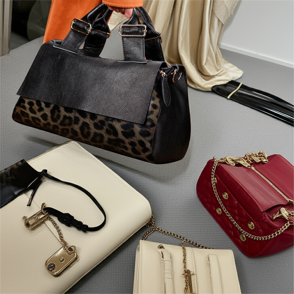 Women's bags soft leather stylish leopard print